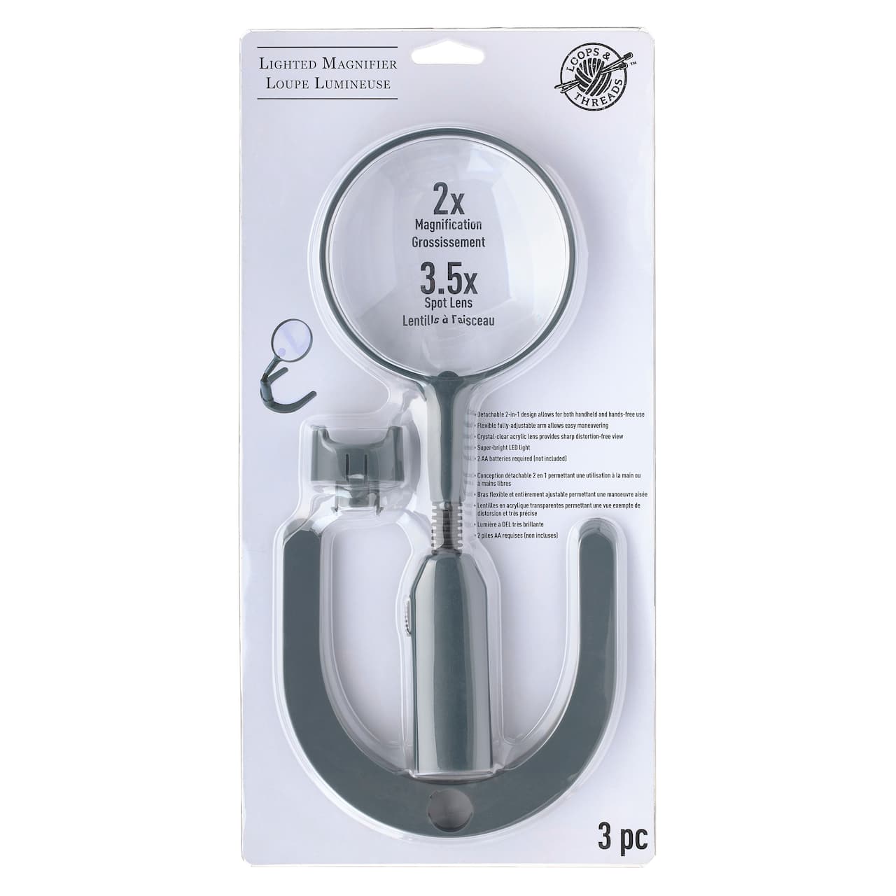 6 Pack: Magnifier Stand with Lamp by Loops & Threads®